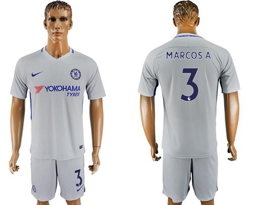 Chelsea #3 Marcos A. Sec Away Soccer Club Jersey - Click Image to Close